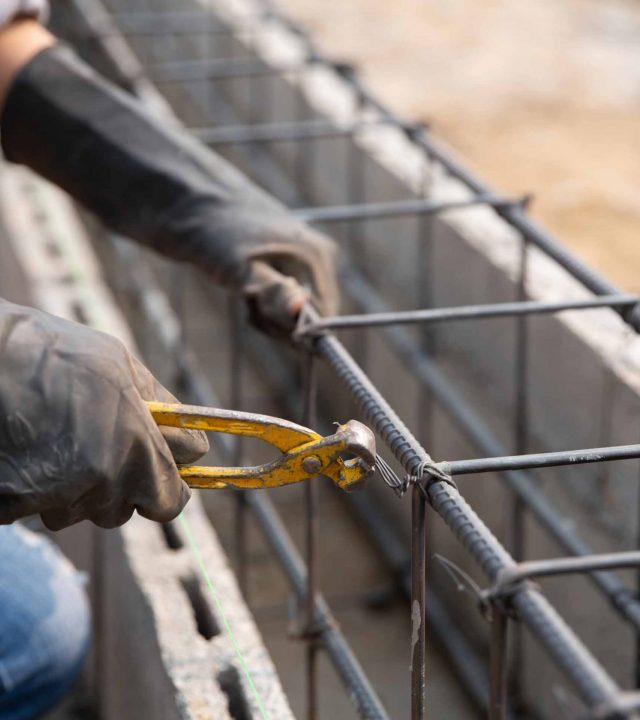 steel bar on site of construction